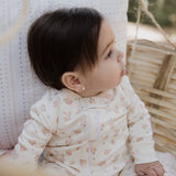 Double zipper footed onesie - Sweet Meadow